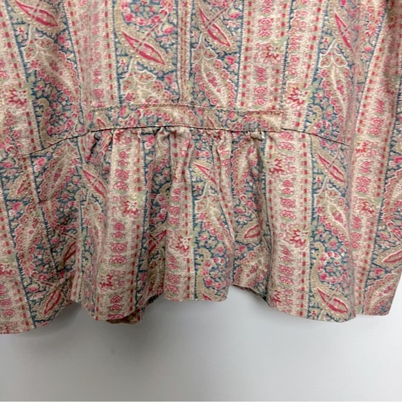 Lauren Ralph Lauren Linen Paisley Stripe Button Up English Jacket Ruffle Butt 16 - Picture 11 of 13
